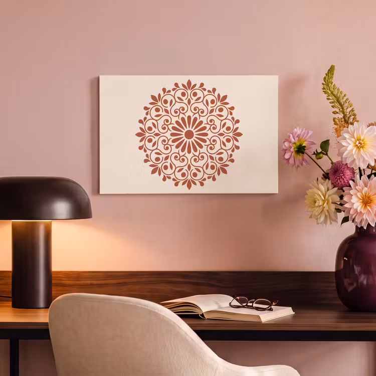 Canvas schilderij - Decoratie - Cirkel - Symmetrisch - Modern - Roodbruin — 3