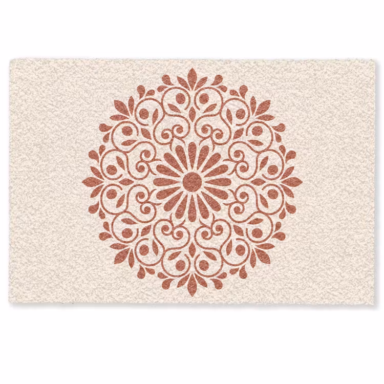 Deurmat - Decoratie - Cirkel - Symmetrisch - Modern - Roodbruin — 1