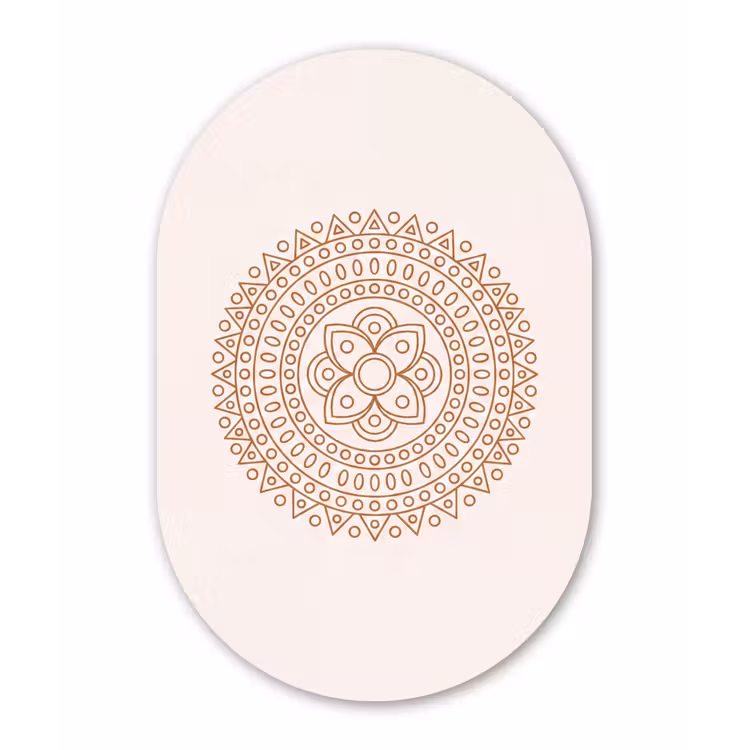 Muurovaal glas - Mandala - Geometrisch - Abstract - Oosters - Bruin — 1