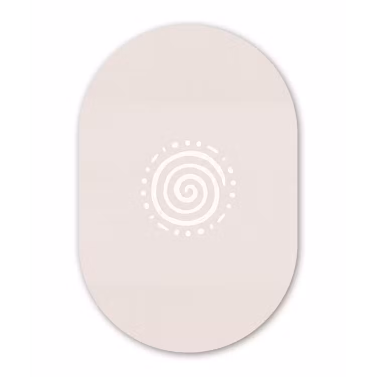 Muurovaal glas - Symbool - Spiraal - Abstract - Minimalistisch - Beige — 1