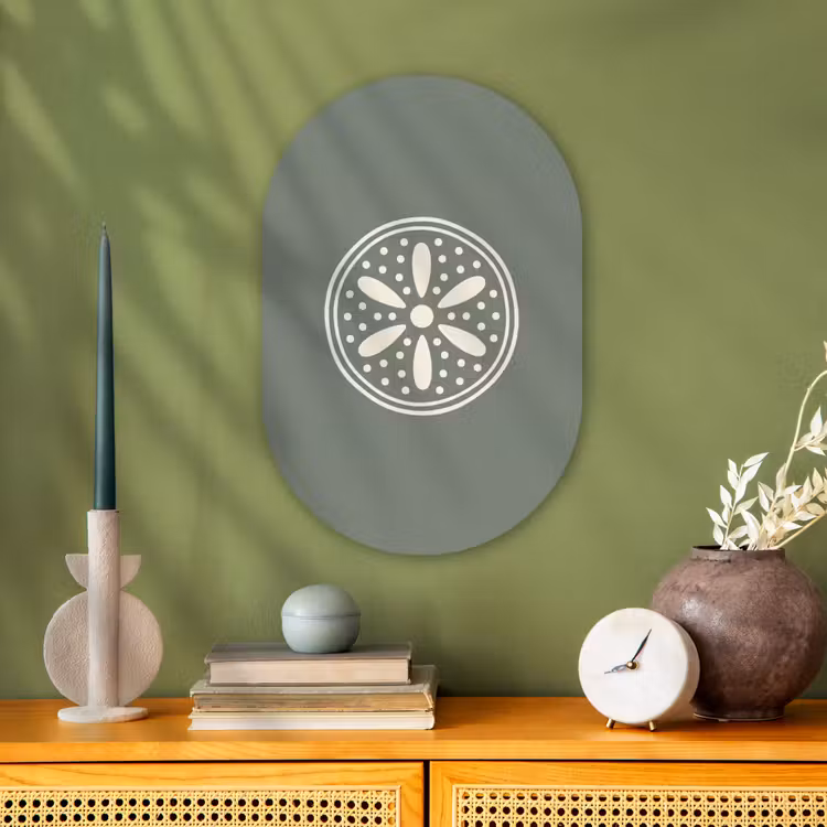 Muurovaal - Patroon - Cirkel - Abstract - Groen - Decoratie — 2