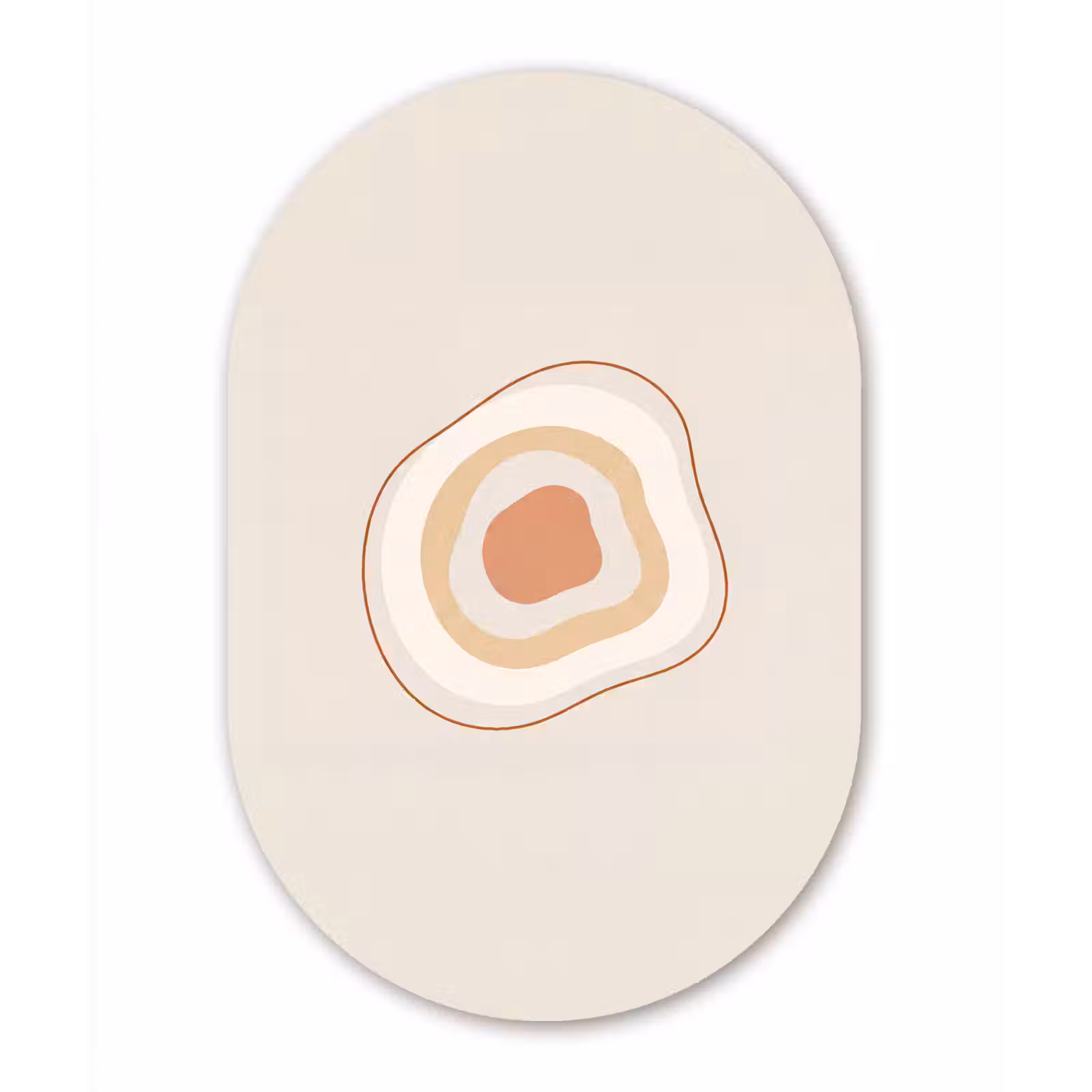 Muurovaal glas - Abstract - Organisch - Modern - Beige - Kunst — 1