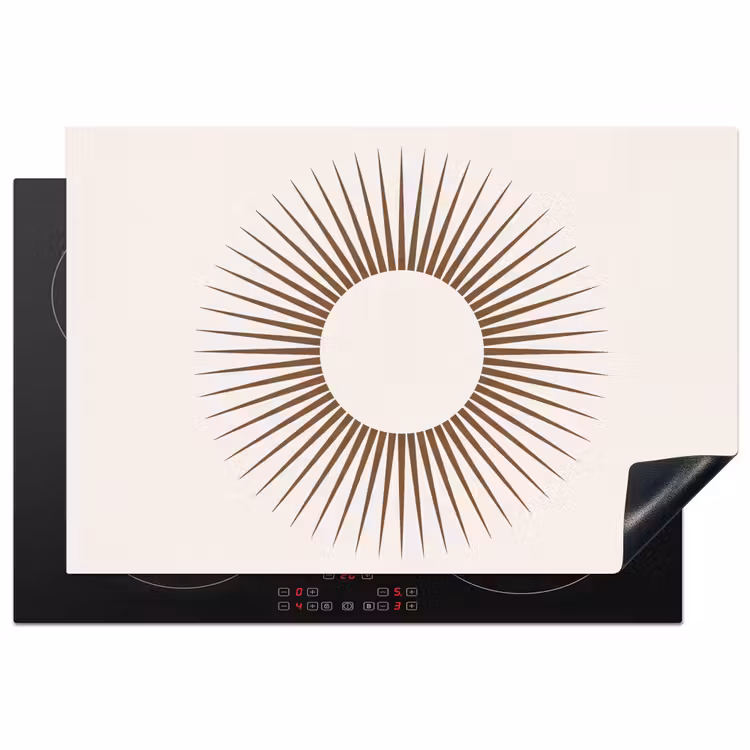Inductiebeschermer - Abstract - Zon - Symbool - Modern - Beige — 1
