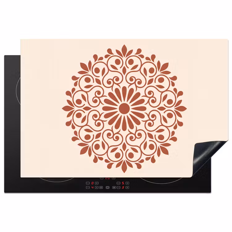 Inductiebeschermer - Decoratie - Cirkel - Symmetrisch - Modern - Roodbruin — 1