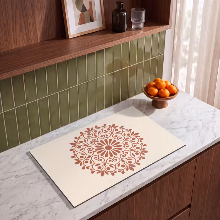 Inductiebeschermer - Decoratie - Cirkel - Symmetrisch - Modern - Roodbruin — 3