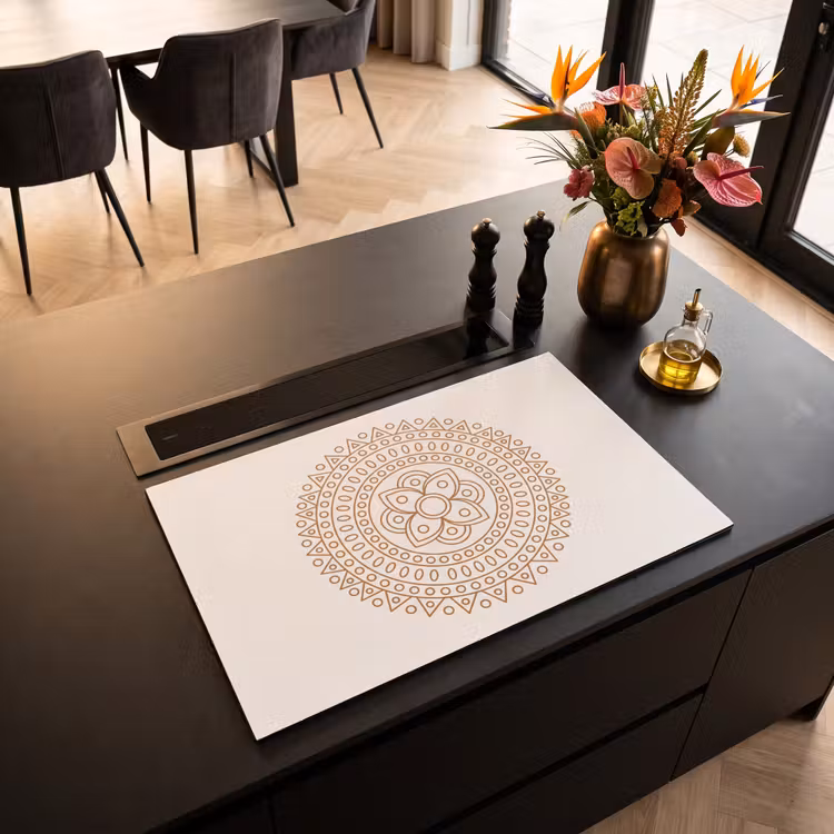 Inductiebeschermer - Mandala - Geometrisch - Abstract - Oosters - Bruin — 2
