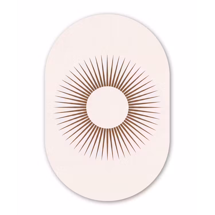 Muurovaal - Abstract - Zon - Symbool - Modern - Beige — 3