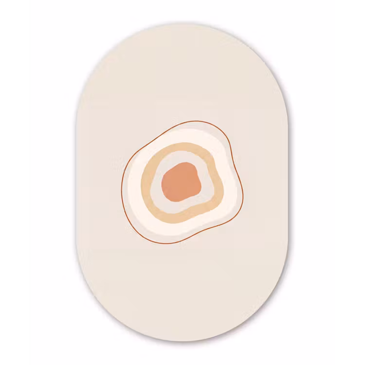 Muurovaal glas - Abstract - Organisch - Modern - Beige - Kunst — 1