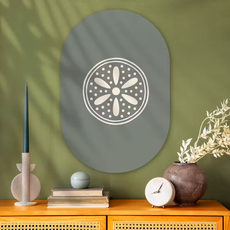 Muurovaal glas - Patroon - Cirkel - Abstract - Groen - Decoratie — 2