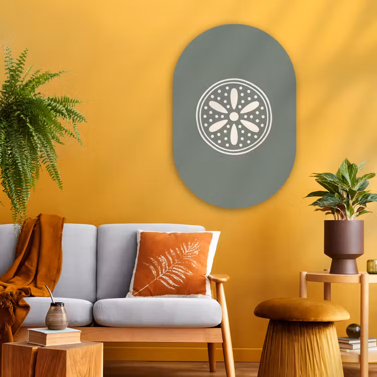 Muurovaal glas - Patroon - Cirkel - Abstract - Groen - Decoratie — 3