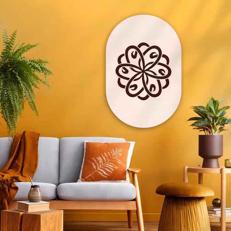 Muurovaal glas - Patroon - Knoop - Abstract - Modern - Bruin — 3