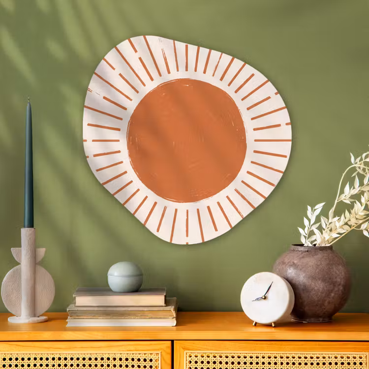 Organisch schilderij glas - Zon - Stralen - Abstract - Terracotta - Modern — 2