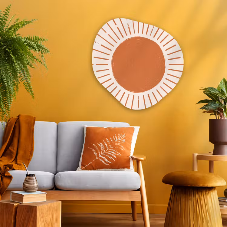 Organisch schilderij glas - Zon - Stralen - Abstract - Terracotta - Modern — 3
