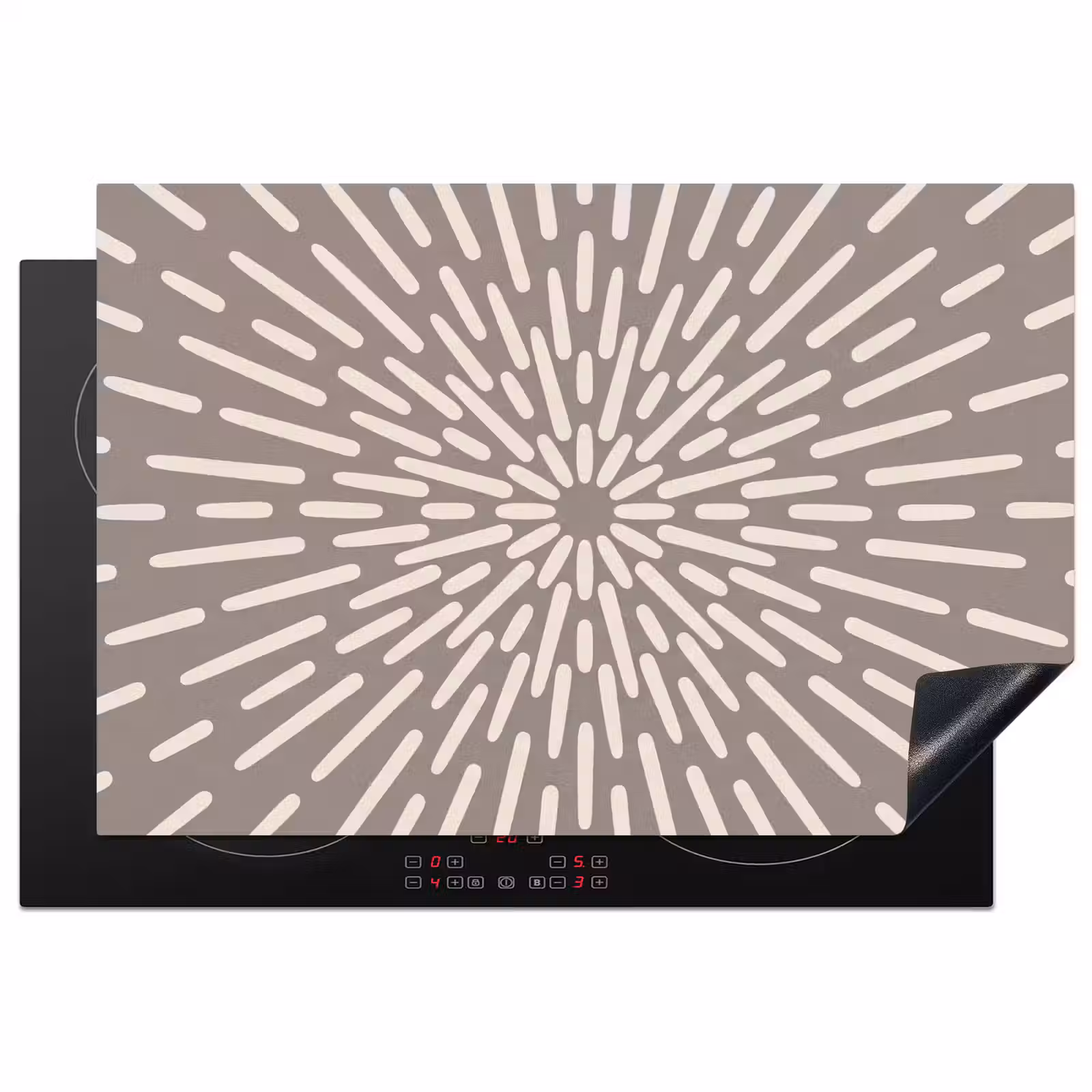 Inductiebeschermer - Patroon - Stralen - Abstract - Modern - Grijs — 1