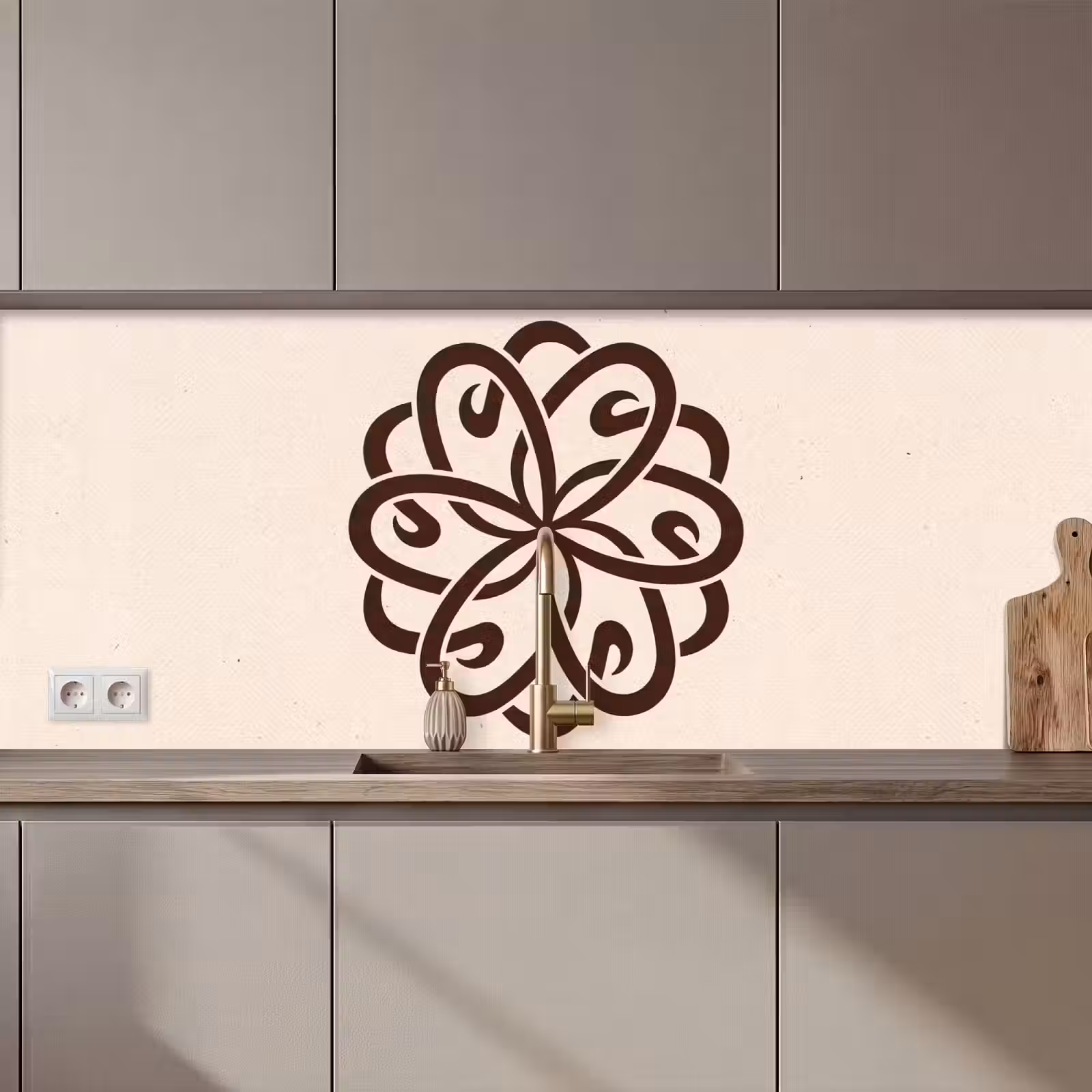 Keuken achterwand - Patroon - Knoop - Abstract - Modern - Bruin — 1
