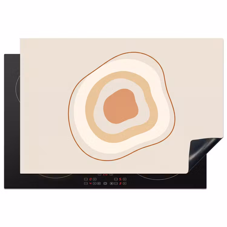 Inductiebeschermer - Abstract - Organisch - Modern - Beige - Kunst — 1