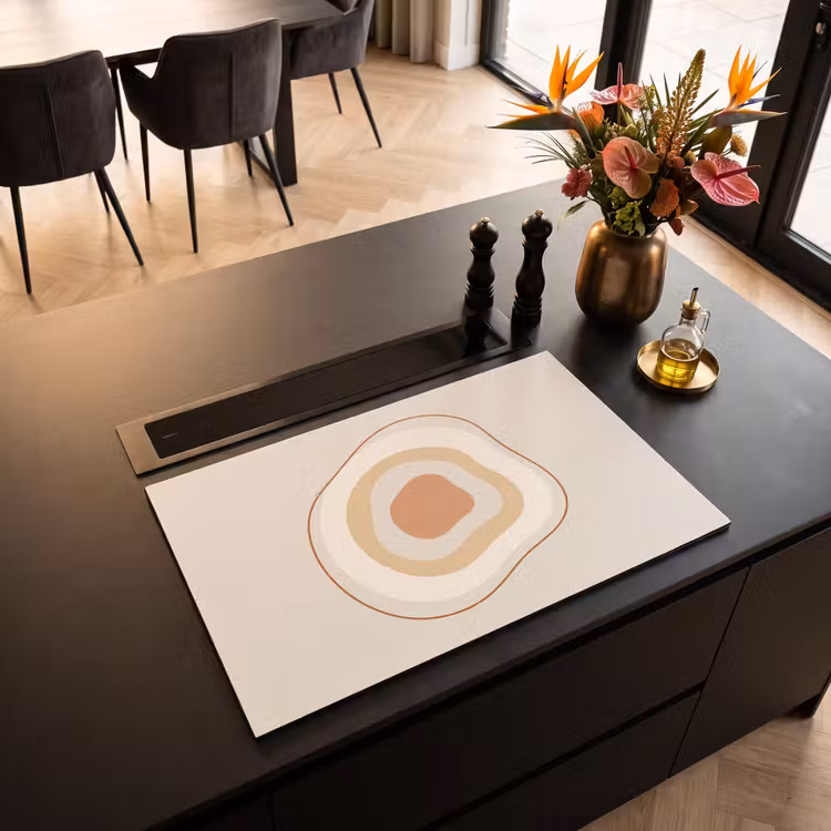 Inductiebeschermer - Abstract - Organisch - Modern - Beige - Kunst — 2