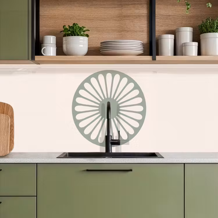 Keuken achterwand - Abstract - Patroon - Radiaal - Modern - Groen — 8