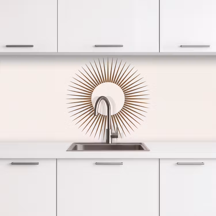 Keuken achterwand - Abstract - Zon - Symbool - Modern - Beige — 4