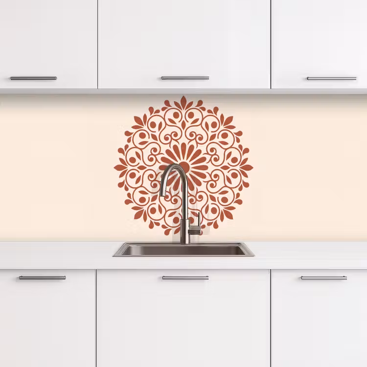 Keuken achterwand - Decoratie - Cirkel - Symmetrisch - Modern - Roodbruin — 4