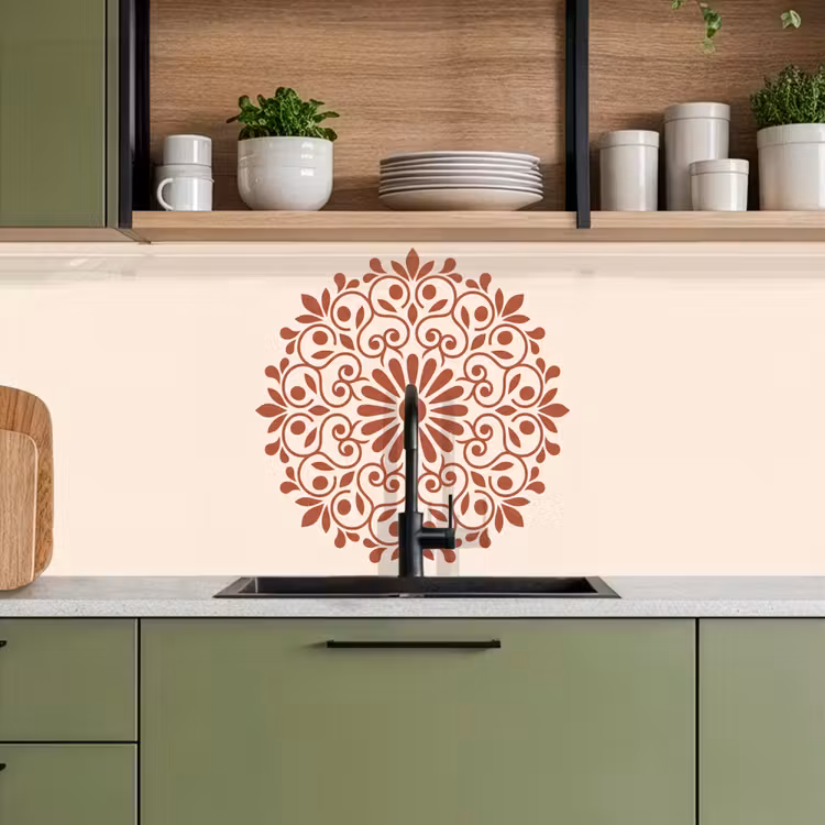 Keuken achterwand - Decoratie - Cirkel - Symmetrisch - Modern - Roodbruin — 8
