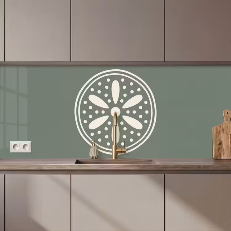 Keuken achterwand - Patroon - Cirkel - Abstract - Groen - Decoratie — 1