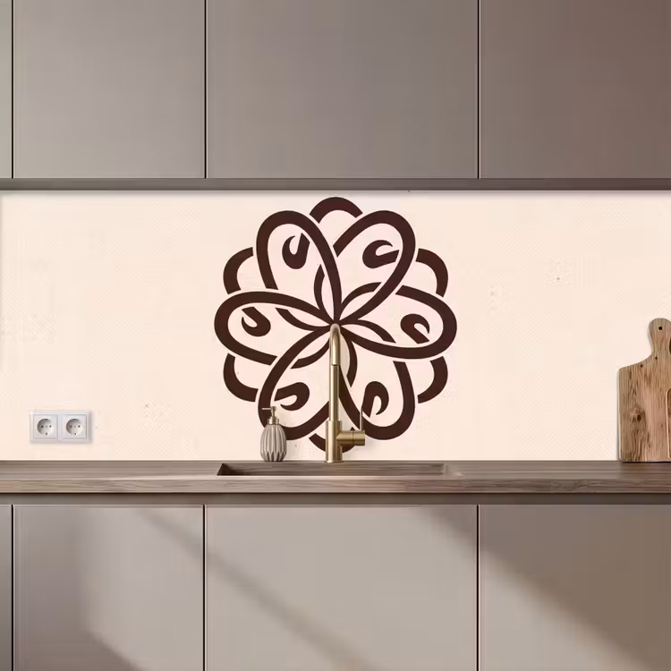 Keuken achterwand - Patroon - Knoop - Abstract - Modern - Bruin — 1