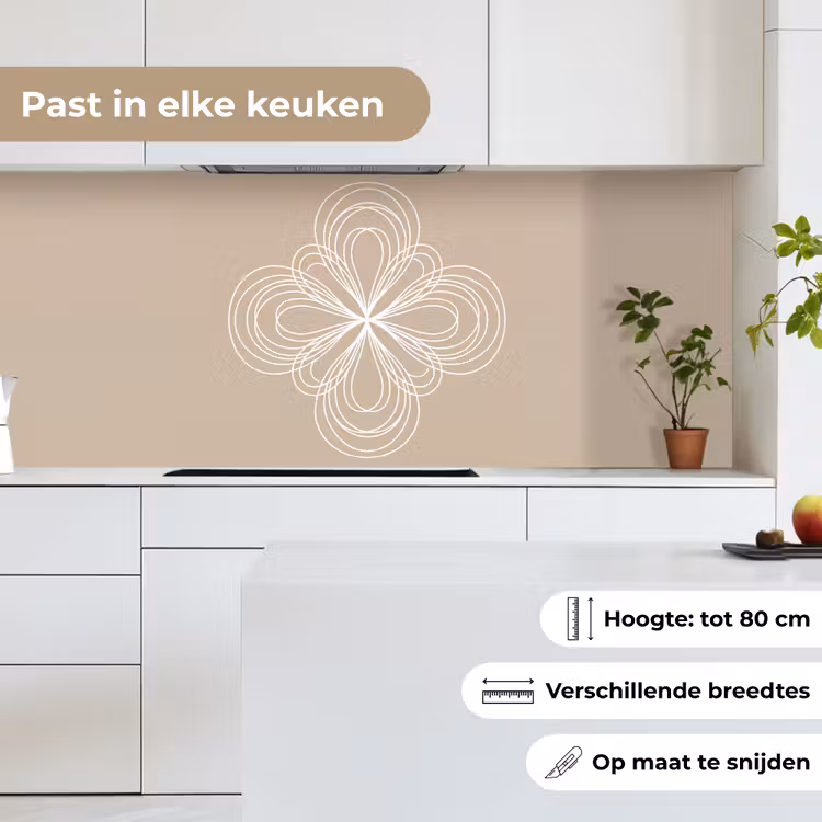 Keuken achterwand - Patroon - Lijnen - Abstract - Minimalistisch - Beige — 7