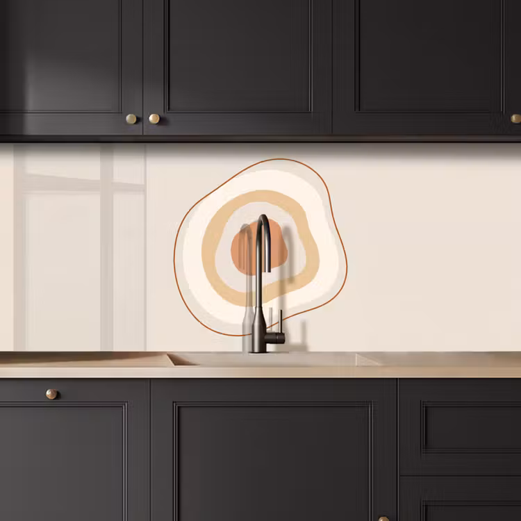 Keuken achterwand - Abstract - Organisch - Modern - Beige - Kunst — 6
