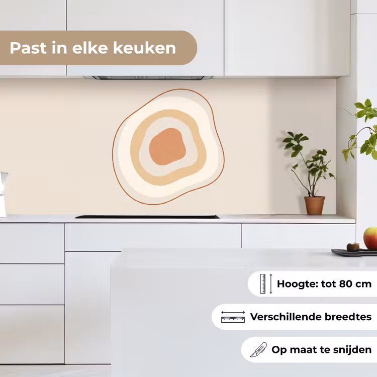 Keuken achterwand - Abstract - Organisch - Modern - Beige - Kunst — 7