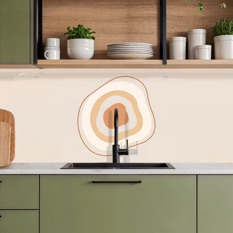 Keuken achterwand - Abstract - Organisch - Modern - Beige - Kunst — 8