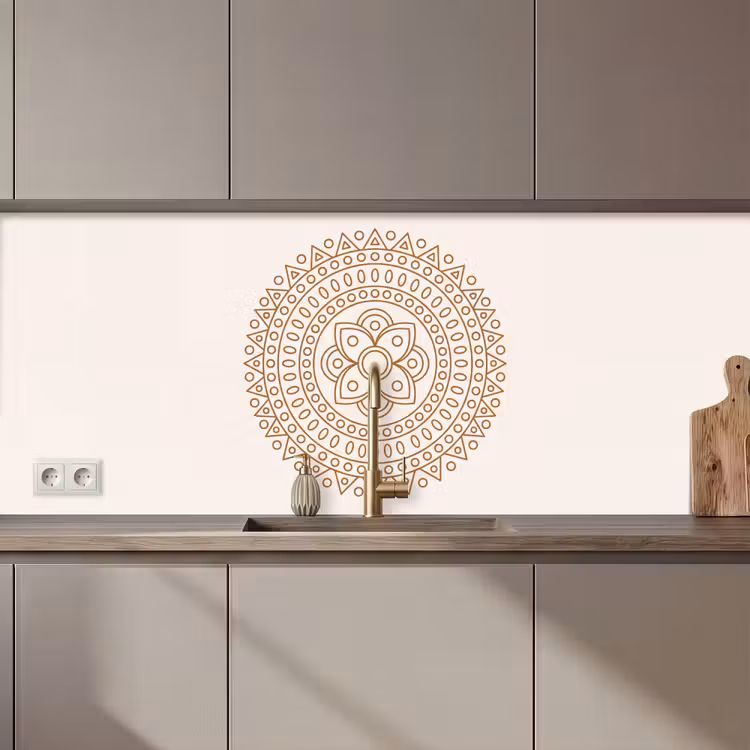 Keuken achterwand - Mandala - Geometrisch - Abstract - Oosters - Bruin — 1