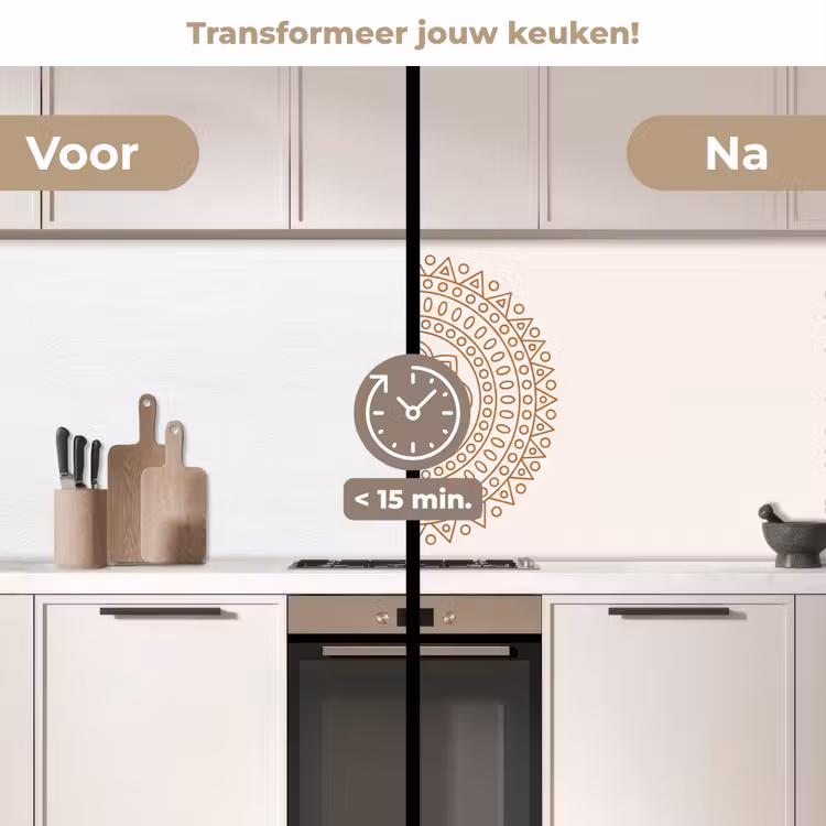 Keuken achterwand - Mandala - Geometrisch - Abstract - Oosters - Bruin — 3