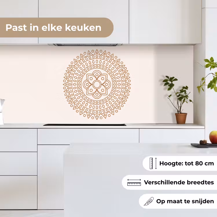 Keuken achterwand - Mandala - Geometrisch - Abstract - Oosters - Bruin — 7