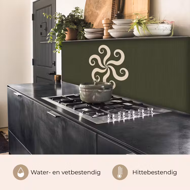 Keuken achterwand - Patroon - Spiraal - Abstract - Modern - Groen — 5