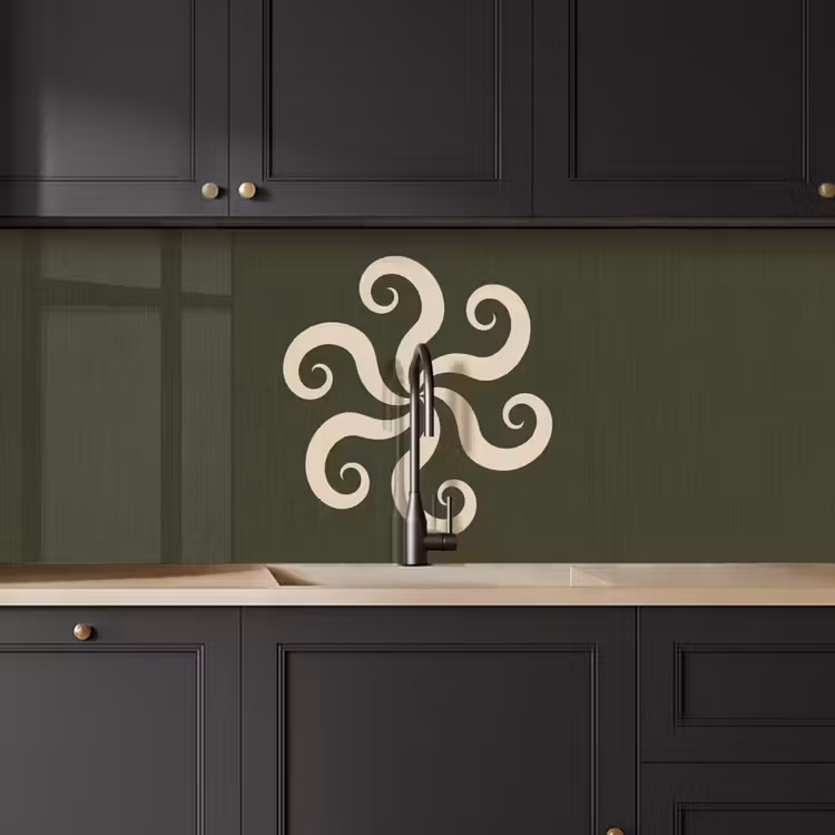 Keuken achterwand - Patroon - Spiraal - Abstract - Modern - Groen — 6