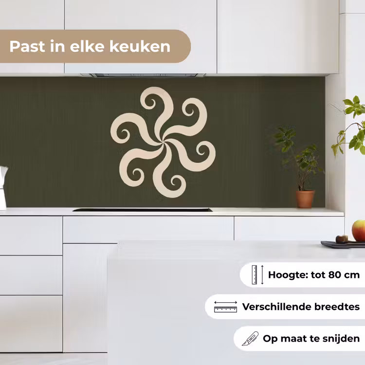Keuken achterwand - Patroon - Spiraal - Abstract - Modern - Groen — 7