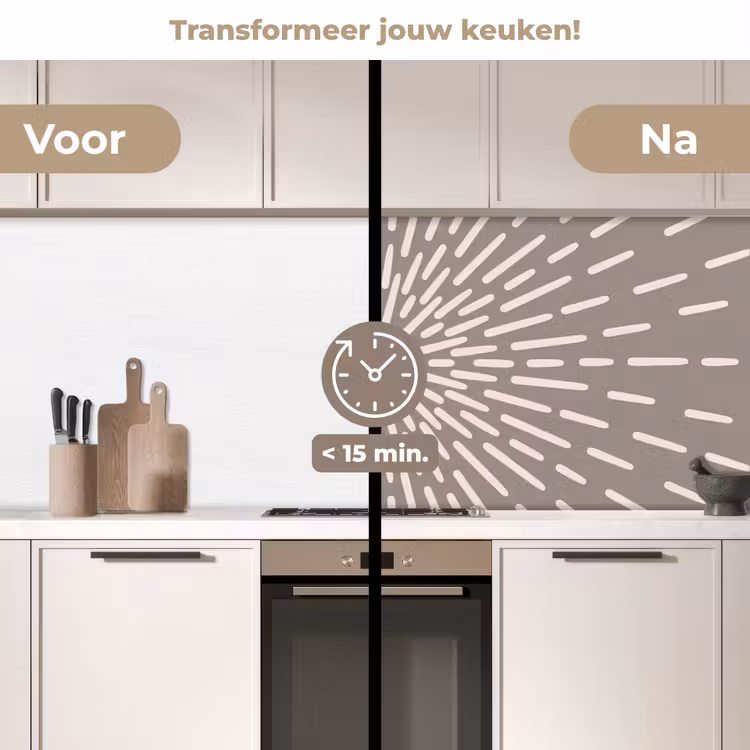 Keuken achterwand - Patroon - Stralen - Abstract - Modern - Grijs — 3