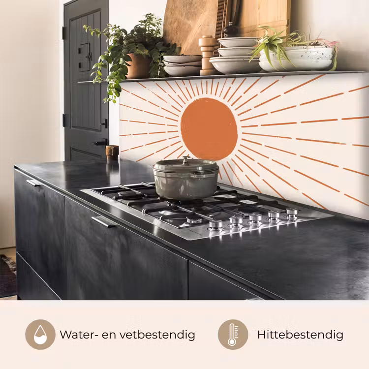 Keuken achterwand - Zon - Stralen - Abstract - Terracotta - Modern — 5