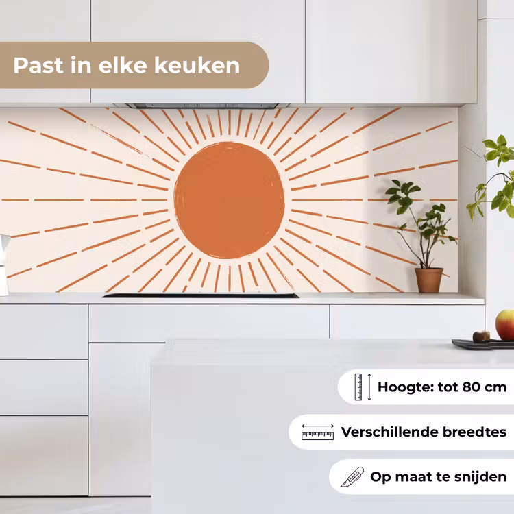 Keuken achterwand - Zon - Stralen - Abstract - Terracotta - Modern — 7