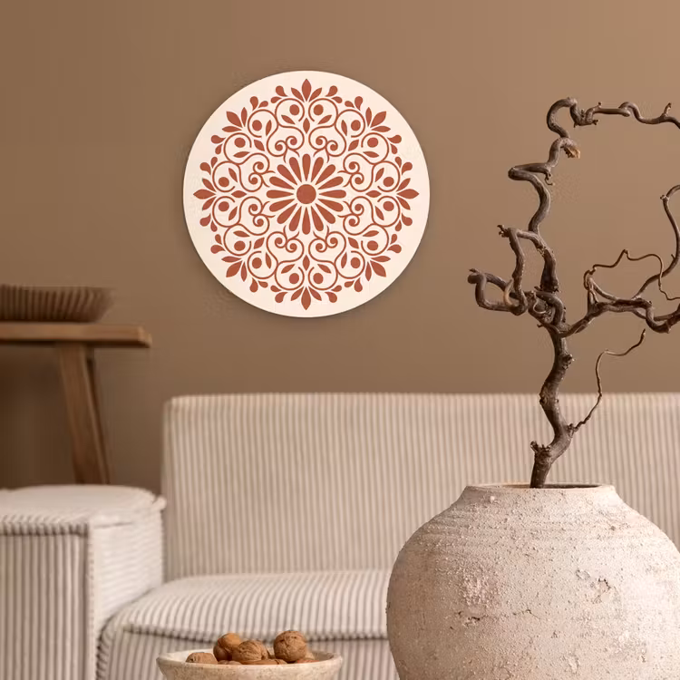 Muurcirkel - Decoratie - Cirkel - Symmetrisch - Modern - Roodbruin — 2