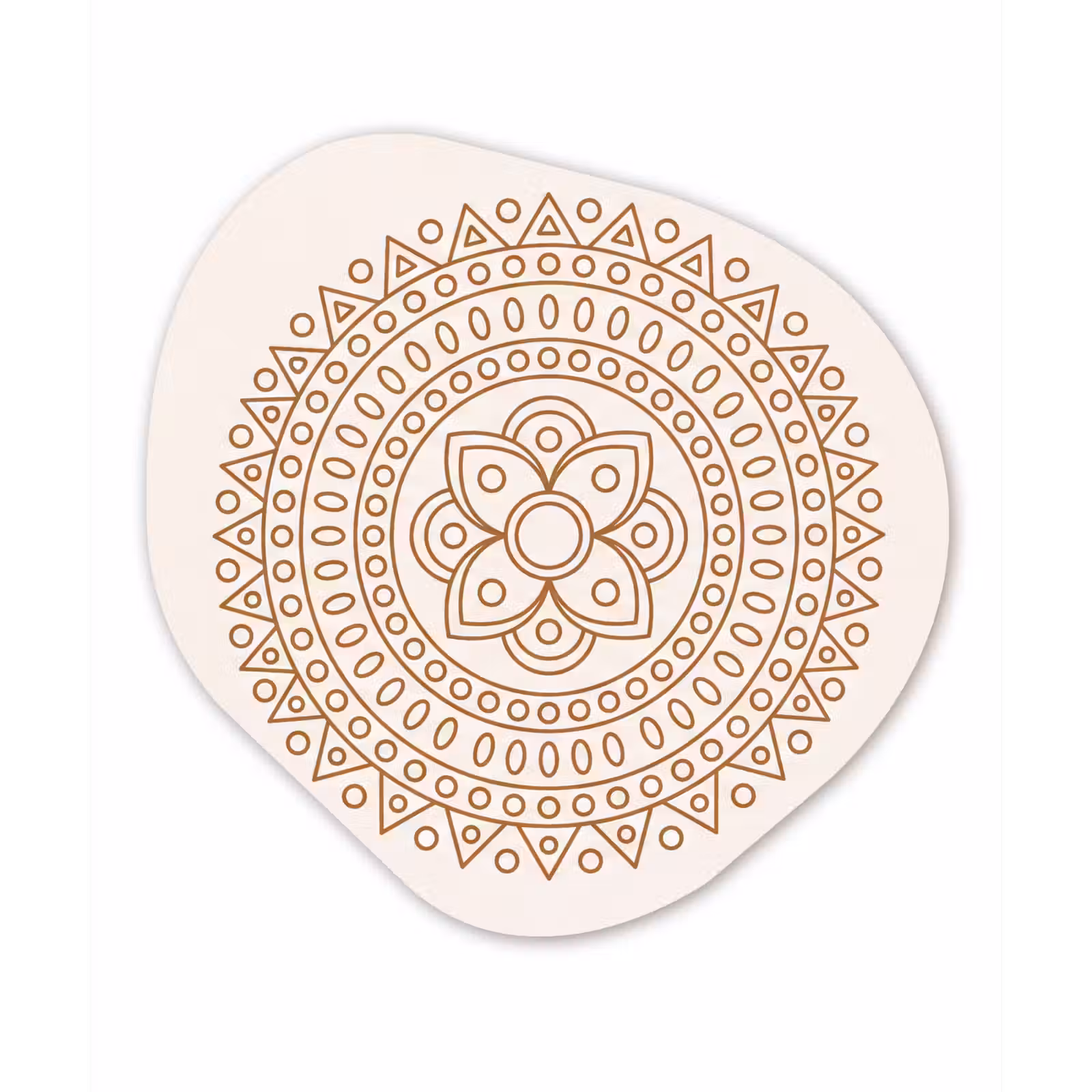 Organisch schilderij aluminium - Mandala - Geometrisch - Abstract - Oosters - Bruin — 1