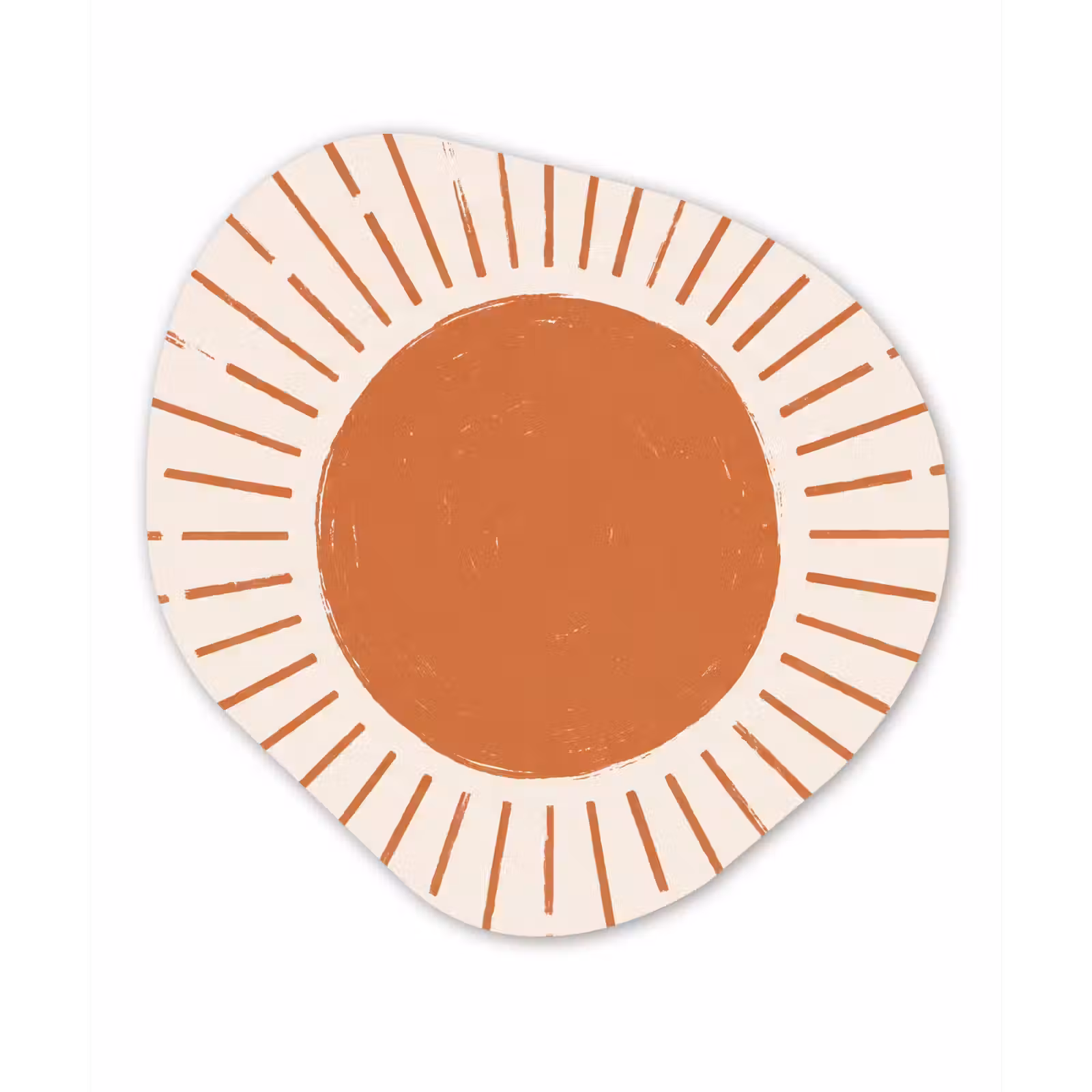Organisch schilderij aluminium - Zon - Stralen - Abstract - Terracotta - Modern — 1