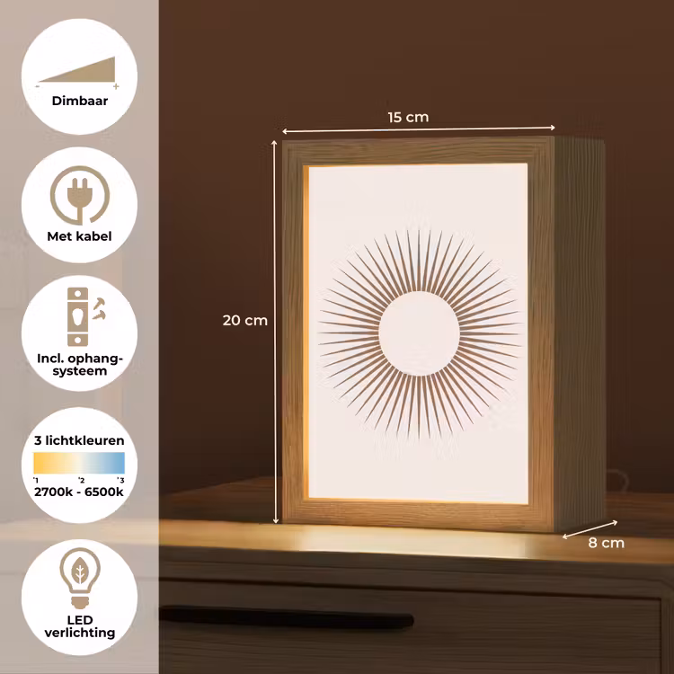 Gepersonaliseerd Lightbox - Abstract - Zon - Symbool - Modern - Beige — 7