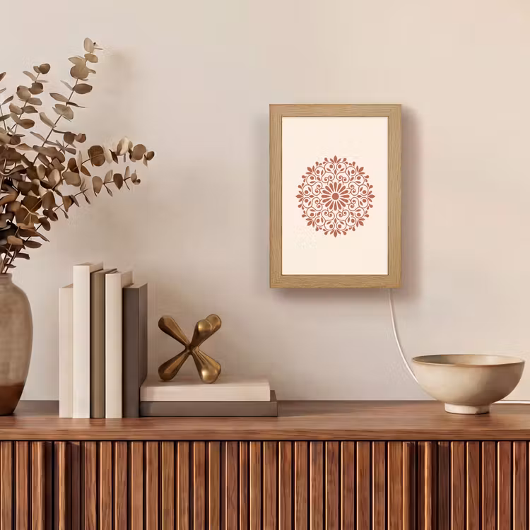 Gepersonaliseerd Lightbox - Decoratie - Cirkel - Symmetrisch - Modern - Roodbruin — 4