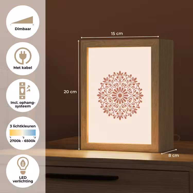 Gepersonaliseerd Lightbox - Decoratie - Cirkel - Symmetrisch - Modern - Roodbruin — 7