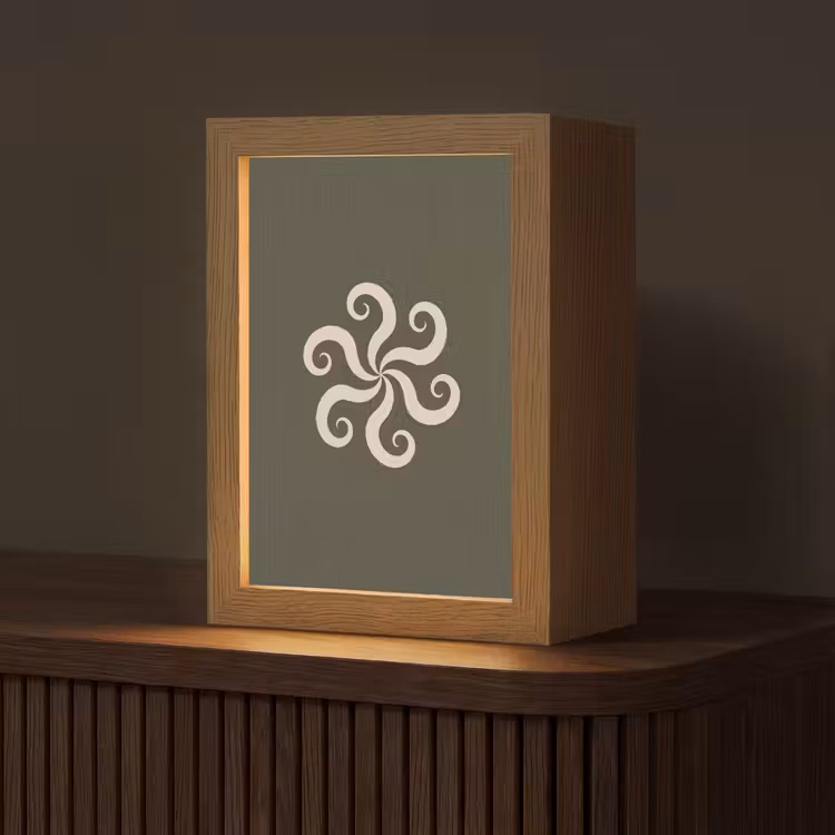 Gepersonaliseerd Lightbox - Patroon - Spiraal - Abstract - Modern - Groen — 1