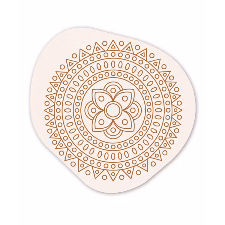 Organisch schilderij aluminium - Mandala - Geometrisch - Abstract - Oosters - Bruin — 1