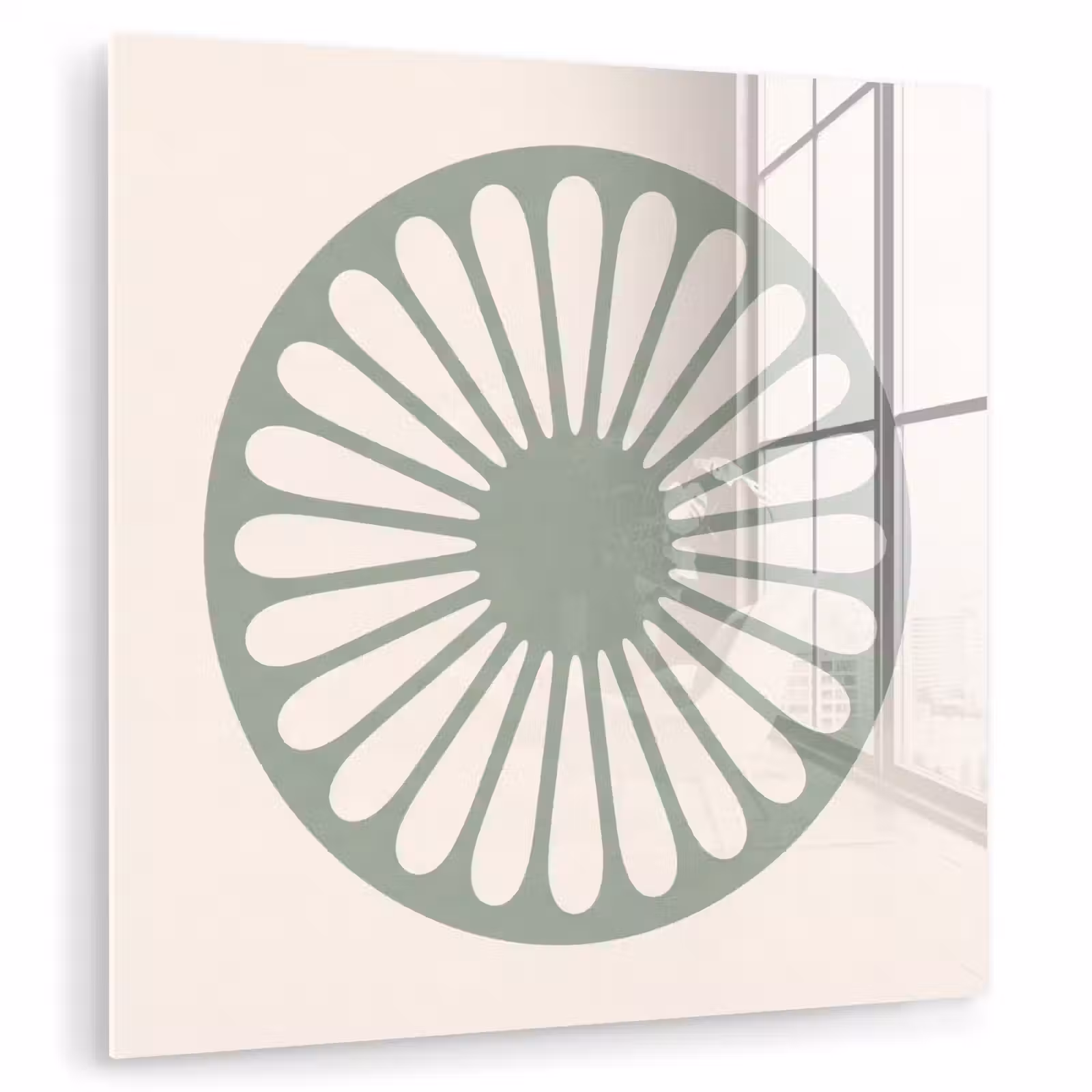 Glas schilderij - Abstract - Patroon - Radiaal - Modern - Groen — 1