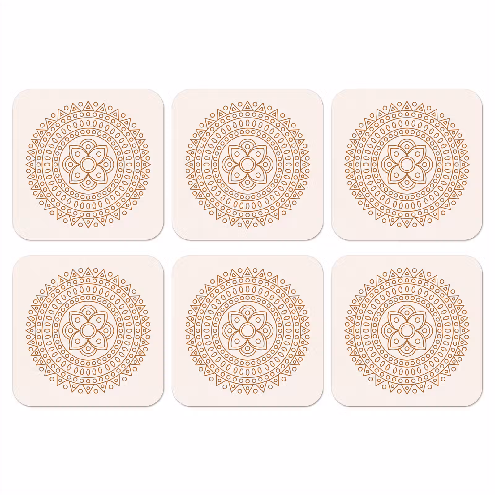 Onderzetter - Mandala - Geometrisch - Abstract - Oosters - Bruin — 1